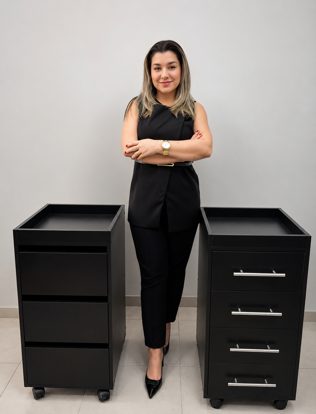 Produtos em exposição no showroom